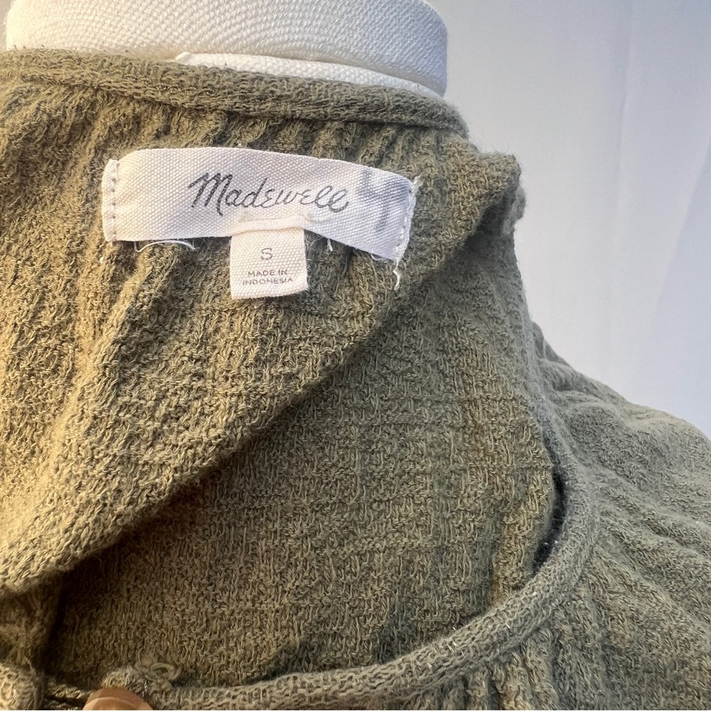 Madewell Boho Peasant Top‎ Olive Green S - Picture 3 of 11